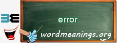 WordMeaning blackboard for error